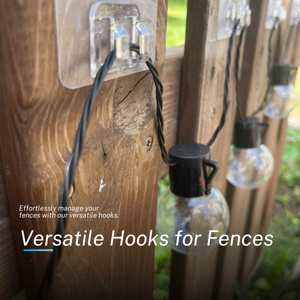 50 Pack Clear Outdoor String Light Clips with Strong Adhesive - Waterproof &amp; UV-Resistant Transparent Cable Hooks - Heavy Duty Wire Holders for Garden Festoon, Patio &amp; Christmas Fairy Lights [Energy Class A+++]