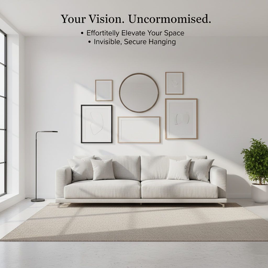 20 x Placo Picture Hooks (18 kg) – Wall Frame Mounting for Drywall – Claw Hook without Drilling – Heavy Hook Kit for Mirror, Photo and Decoration