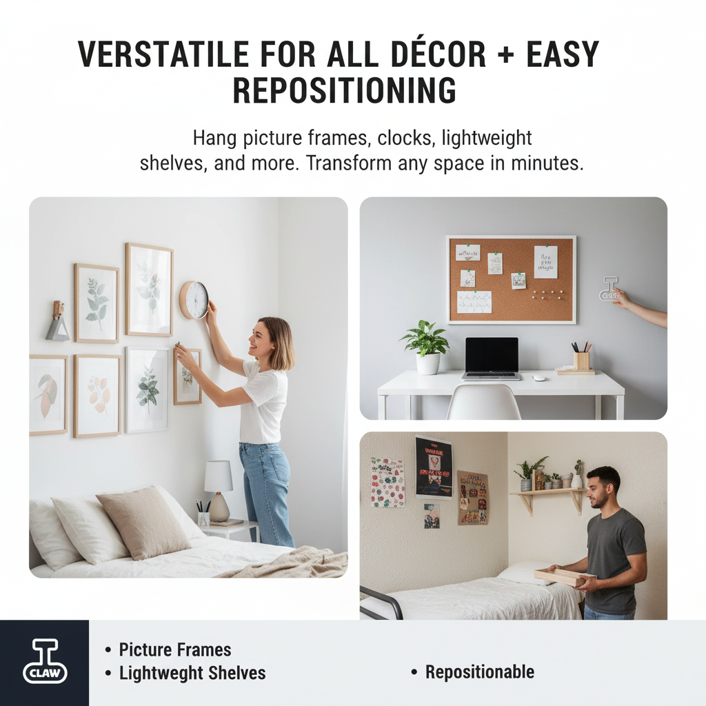 20 x Placo Picture Hooks (18 kg) – Wall Frame Mounting for Drywall – Claw Hook without Drilling – Heavy Hook Kit for Mirror, Photo and Decoration