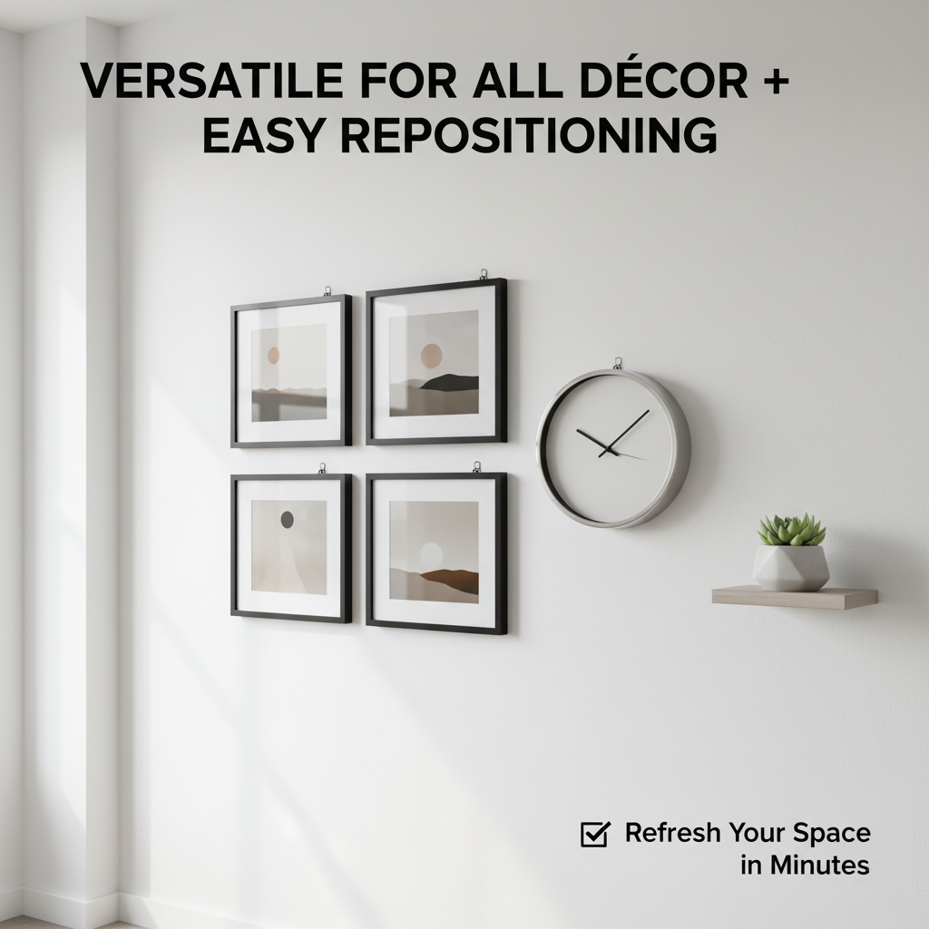 20 x Placo Picture Hooks (18 kg) – Wall Frame Mounting for Drywall – Claw Hook without Drilling – Heavy Hook Kit for Mirror, Photo and Decoration