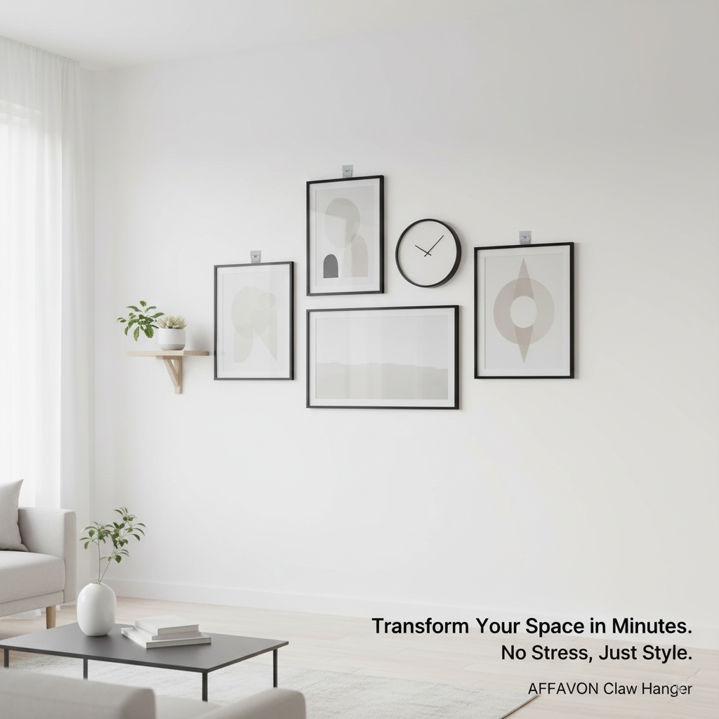 20 x Placo Picture Hooks (18 kg) – Wall Frame Mounting for Drywall – Claw Hook without Drilling – Heavy Hook Kit for Mirror, Photo and Decoration